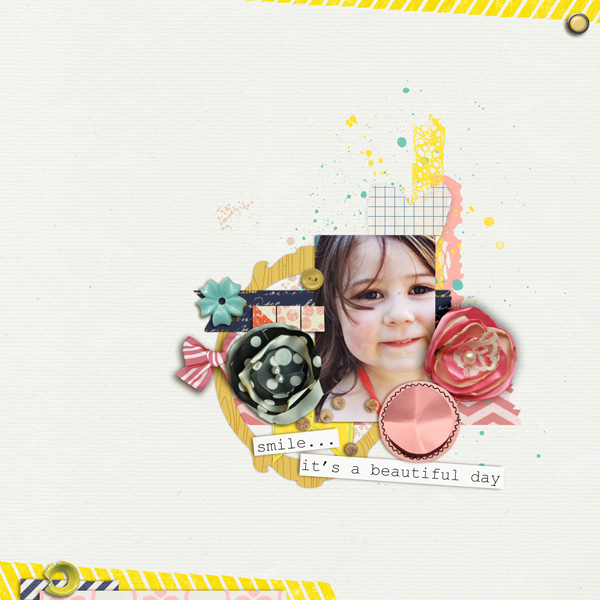 Beautiful Day Smile Digital Scrapbook Page by Tania Shaw