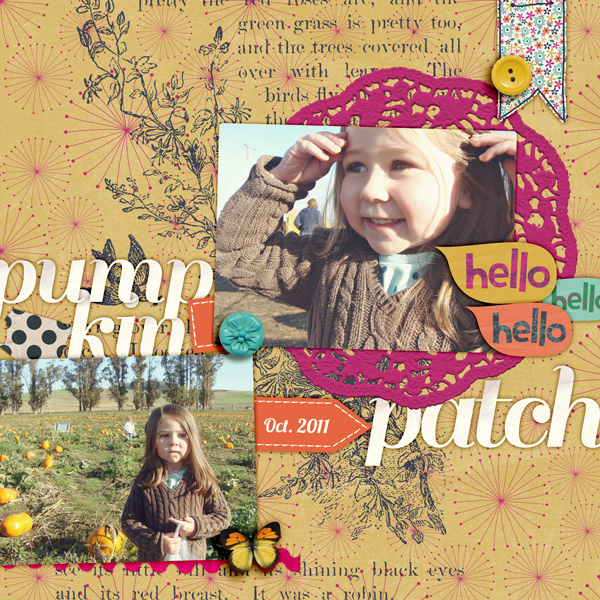Pumpkin Patch Digital Scrapbook Page by Tania Shaw