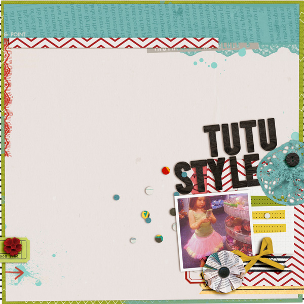 Tutu Style Digital Scrapbook Page by Tania Shaw